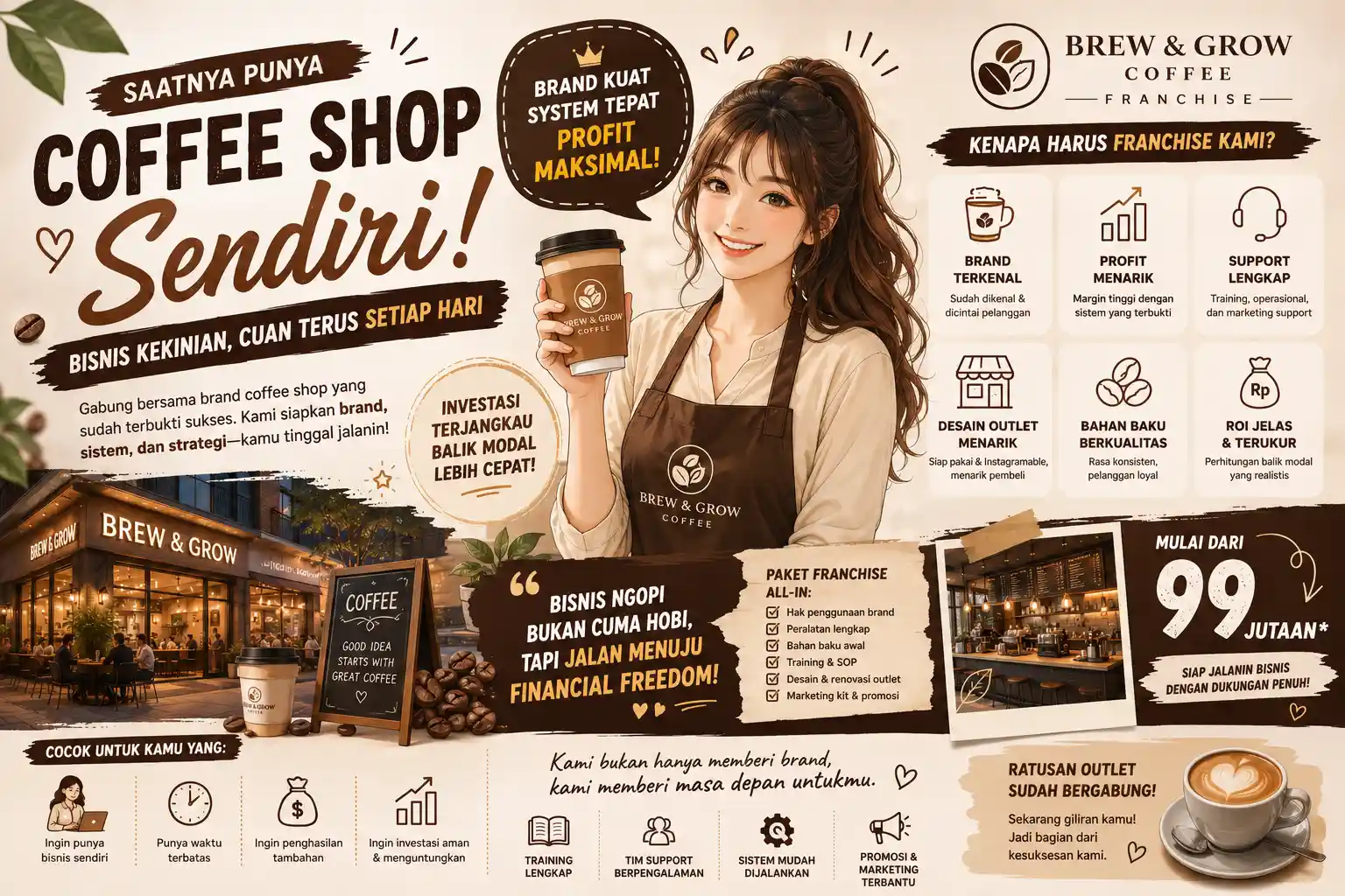 Interior coffee shop premium modern dengan nuansa elegan