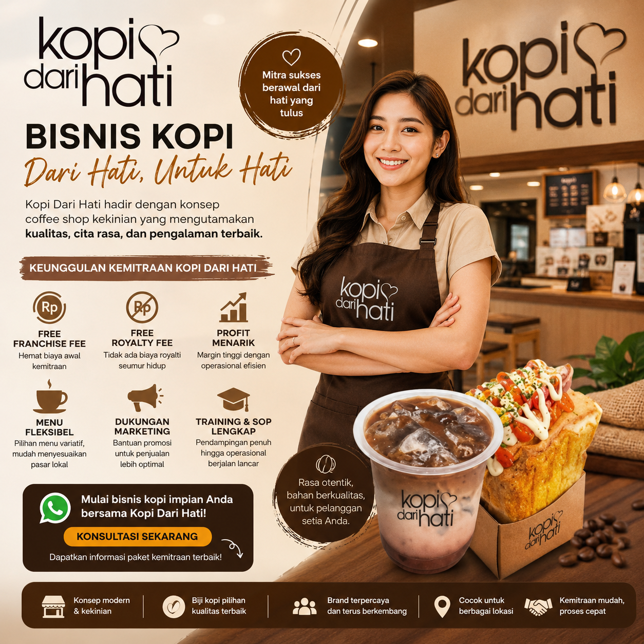 Kopi Dari Hati, konsep coffee shop dan produk